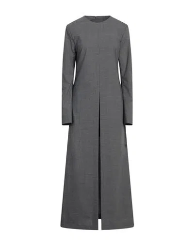 Mm6 Maison Margiela Woman Maxi Dress Grey Size 8 Polyester, Virgin Wool, Elastane