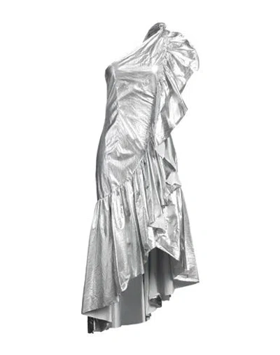 Mm6 Maison Margiela Woman Maxi Dress Silver Size 6 Polyamide In Gray
