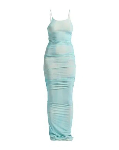 Mm6 Maison Margiela Woman Maxi Dress Turquoise Size L Polyamide, Elastane In Blue
