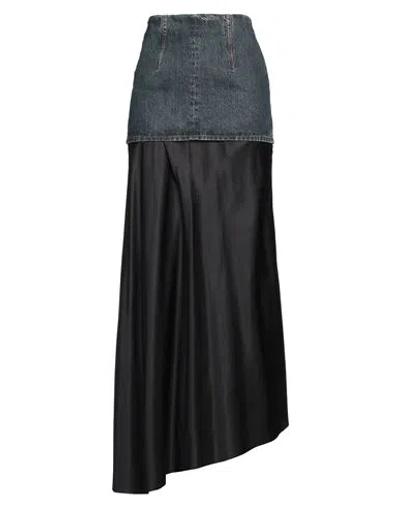 Mm6 Maison Margiela Woman Maxi Skirt Black Size 4 Cotton, Viscose