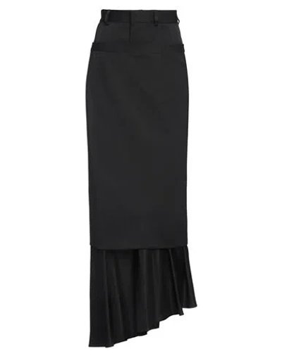 Mm6 Maison Margiela Woman Maxi Skirt Black Size 4 Polyester, Virgin Wool, Elastane, Viscose