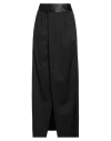 Mm6 Maison Margiela Woman Maxi Skirt Black Size 8 Polyester, Virgin Wool, Elastane In Black