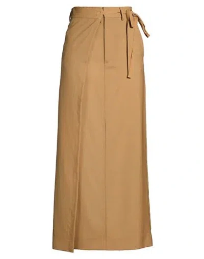 Mm6 Maison Margiela Woman Maxi Skirt Camel Size 6 Virgin Wool In Brown