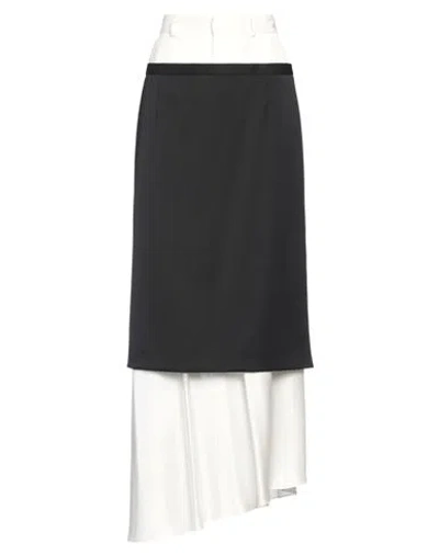 Mm6 Maison Margiela Woman Maxi Skirt Ivory Size 10 Polyester, Virgin Wool, Elastane, Viscose In White