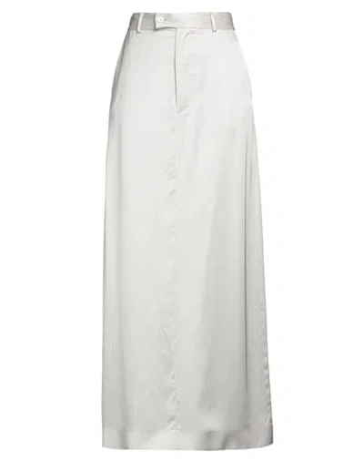 Mm6 Maison Margiela Woman Maxi Skirt Light Grey Size 6 Viscose