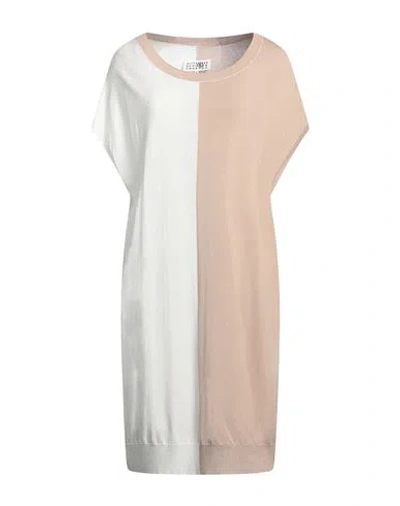 Mm6 Maison Margiela Woman Midi Dress Beige Size L Viscose, Polyester