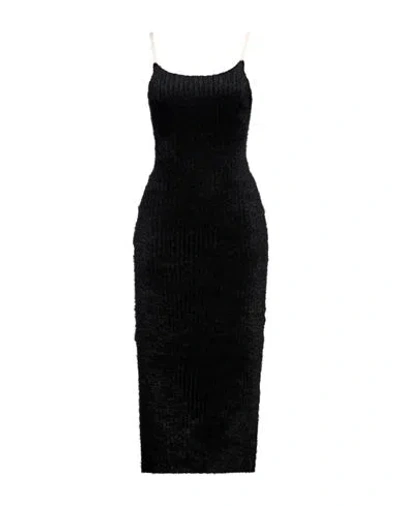 Mm6 Maison Margiela Woman Midi Dress Black Size L Polyamide, Acrylic