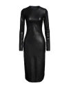 Mm6 Maison Margiela Combo Long Sleeve Midi Dress In Black