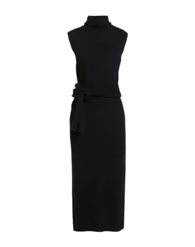 Mm6 Maison Margiela Woman Midi Dress Black Size M Wool, Polyamide