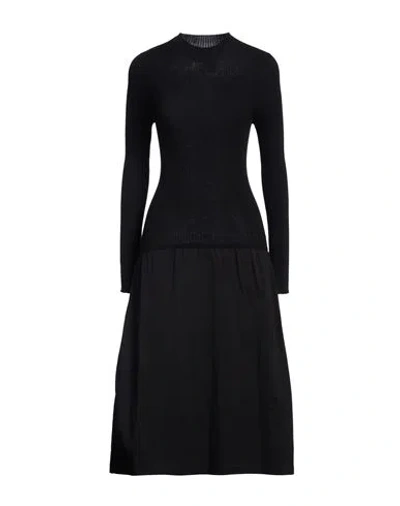 Mm6 Maison Margiela Woman Midi Dress Black Size Xs Cotton