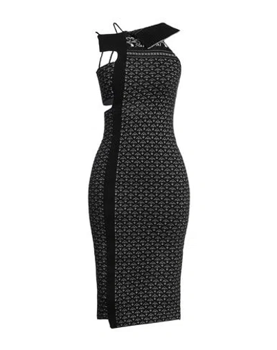 Mm6 Maison Margiela Woman Midi Dress Black Size Xs Polyamide, Wool, Synthetic Fibers, Cotton, Cashme