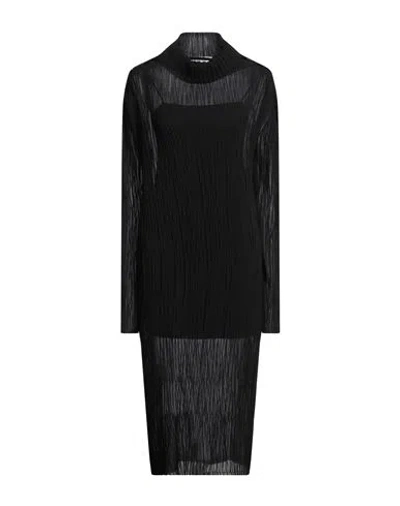 Mm6 Maison Margiela Woman Midi Dress Black Size Xs Polyester
