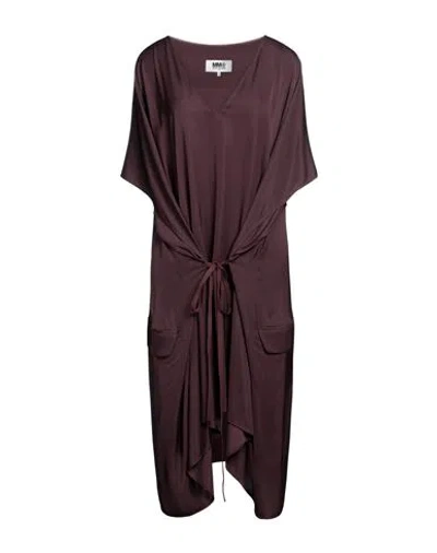 Mm6 Maison Margiela Woman Midi Dress Dark Purple Size 8 Viscose