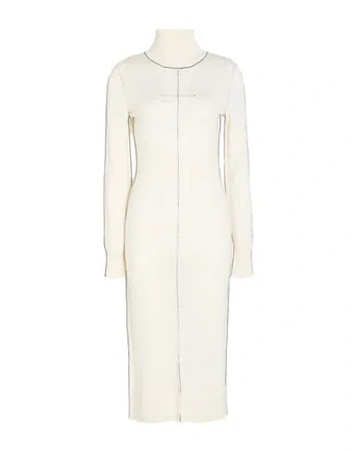Mm6 Maison Margiela Woman Midi Dress Ivory Size M Virgin Wool, Acrylic