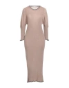 Mm6 Maison Margiela Woman Midi Dress Light Brown Size M Wool, Polyamide In Beige