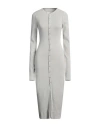 Mm6 Maison Margiela Woman Midi Dress Light Grey Size M Cotton, Polyamide In Grey