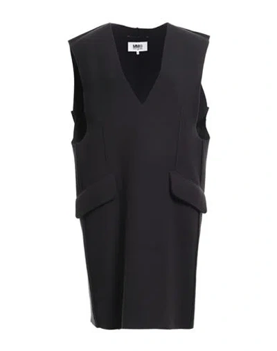 Mm6 Maison Margiela Woman Midi Dress Midnight Blue Size 8 Virgin Wool, Polyamide, Cashmere