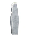 Mm6 Maison Margiela Woman Midi Dress White Size M Polyamide, Wool, Synthetic Fibers, Cotton, Cashmer