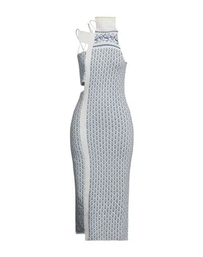 Mm6 Maison Margiela Woman Midi Dress White Size M Polyamide, Wool, Synthetic Fibers, Cotton, Cashmer