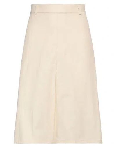 Mm6 Maison Margiela Woman Midi Skirt Beige Size 2 Cotton, Lyocell
