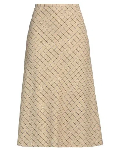 Mm6 Maison Margiela Woman Midi Skirt Beige Size 4 Cotton