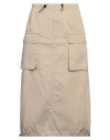 Mm6 Maison Margiela Beige Drawstring Midi Skirt In Beige