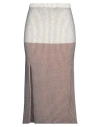Mm6 Maison Margiela Woman Midi Skirt Beige Size S Acrylic, Virgin Wool In Beige