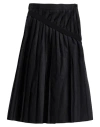Mm6 Maison Margiela Black Pleated Midi Skirt In Black