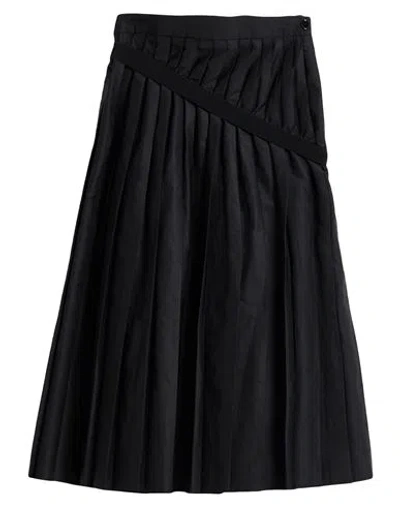 Mm6 Maison Margiela Black Pleated Midi Skirt