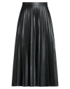 Mm6 Maison Margiela Pleated Faux Leather Midi Skirt In Black