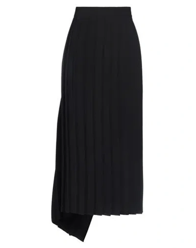 Mm6 Maison Margiela Woman Midi Skirt Black Size 8 Polyester