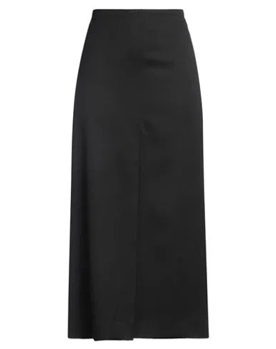 Mm6 Maison Margiela High-waist Twill Midi Skirt In 黑色