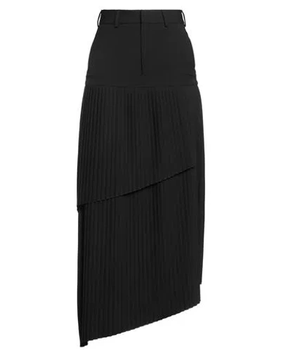 Mm6 Maison Margiela Woman Midi Skirt Black Size 8 Polyester, Viscose, Elastane