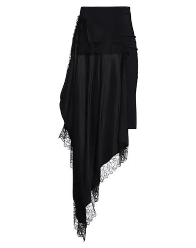 Mm6 Maison Margiela Woman Midi Skirt Black Size S Polyamide, Elastane, Viscose