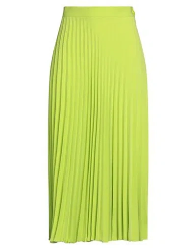 Mm6 Maison Margiela Woman Midi Skirt Lime Green Size 6 Polyester In 678 Neon Green