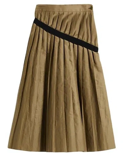 Mm6 Maison Margiela Pleated Midi Skirt In Green