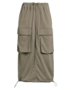 Mm6 Maison Margiela Woman Midi Skirt Military Green Size Xs Cotton, Polyester