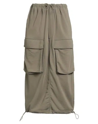 Mm6 Maison Margiela Woman Midi Skirt Military Green Size Xs Cotton, Polyester