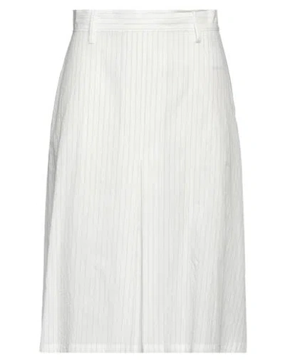 Mm6 Maison Margiela Woman Midi Skirt Off White Size 4 Cotton