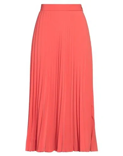 Mm6 Maison Margiela Pleated Midi Skirt In Orange