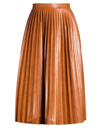 Mm6 Maison Margiela Woman Midi Skirt Tan Size 2 Viscose In Brown