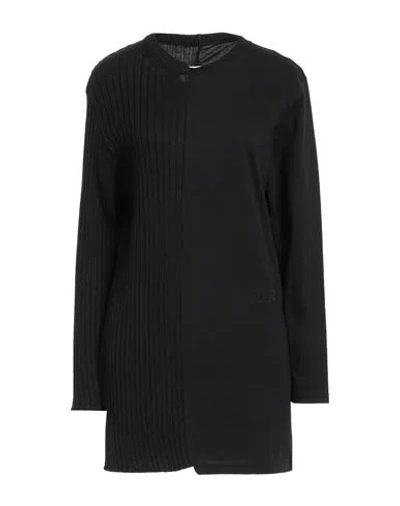 Mm6 Maison Margiela Woman Mini Dress Black Size L Acrylic, Wool, Cotton