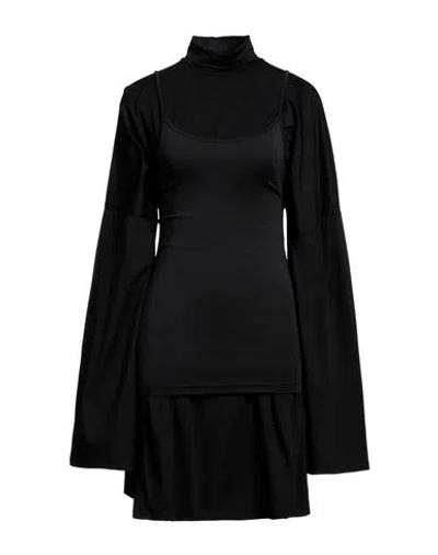 Mm6 Maison Margiela Woman Mini Dress Black Size L Polyamide, Elastane, Polyester
