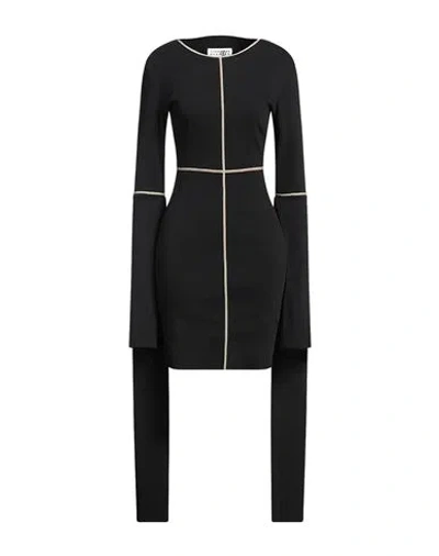 Mm6 Maison Margiela Woman Mini Dress Black Size M Cotton, Elastane