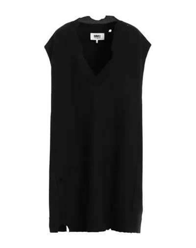 Mm6 Maison Margiela Woman Mini Dress Black Size M Wool
