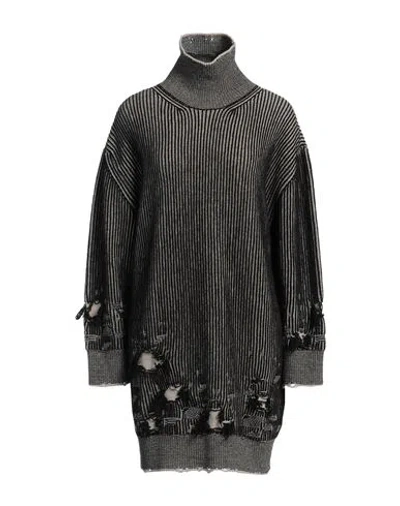 Mm6 Maison Margiela Woman Mini Dress Black Size M Wool, Polyamide
