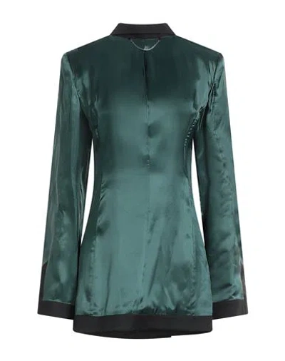 Mm6 Maison Margiela Woman Mini Dress Emerald Green Size 6 Polyester, Viscose