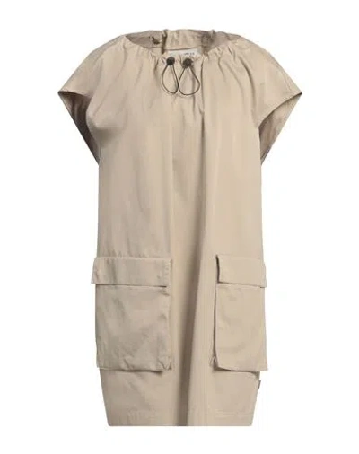 Mm6 Maison Margiela Woman Mini Dress Khaki Size 2 Cotton In Beige
