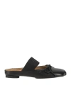 Mm6 Maison Margiela Woman Mules & Clogs Black Size 6.5 Leather