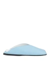 Mm6 Maison Margiela Woman Mules & Clogs Sky Blue Size 7 Leather In Blue